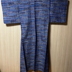 着物 絣（かすり）模様 青色 紺色の画像