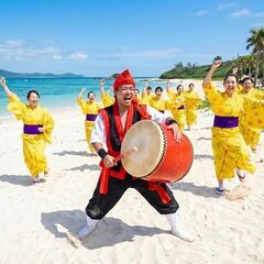 1.700円　エイサー衣装生地赤色　約3m*35cm サージ/モス布　頭腰等に巻いたり太鼓を下げたり♪の画像