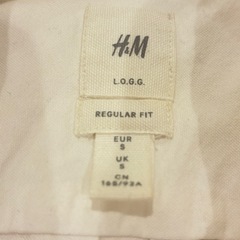 【2/2 19:00〜22:00引取りに来てくださる方限定無料】 H&M ホワイト レギュラーフィットシャツSの画像