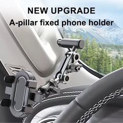 車載スマホホルダー 360度回転 伸縮アーム 強力吸盤 落下防止の画像