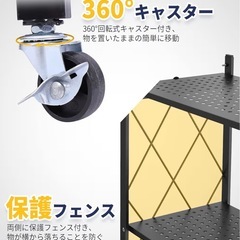 折りたたみ式【4段スチールラック】ホワイトの画像