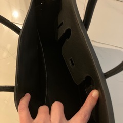 未使用 牛革 ハンドバッグ 黒の画像