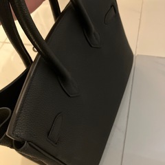 未使用 牛革 ハンドバッグ 黒の画像