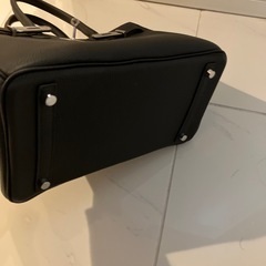 未使用 牛革 ハンドバッグ 黒の画像