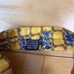 fil a fil フィルアフィル　シルクリボン　フランス製　黄色　花柄の画像