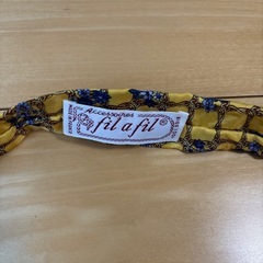 fil a fil フィルアフィル　シルクリボン　フランス製　黄色　花柄の画像