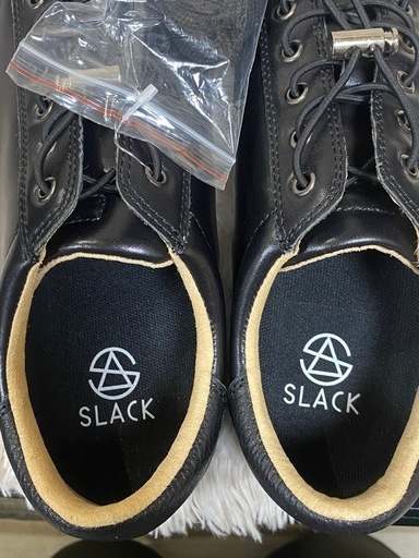 新品未使用 SLACK レザーシューズ 26cm ブラック 替え紐付き スラック フットウェア SLACK FOOTWEAR メンズ スニーカー 革靴 KLAVE 