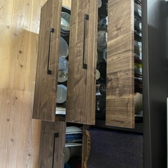 キャビネットレンジ台　　大川家具　
キッチンボード　引き出し　　引き戸　食器棚　　の画像