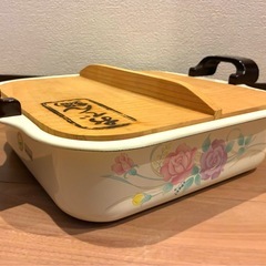 サンコーウェア 江尻ホーロー ホーローおでん鍋 木蓋 仕切り付の画像