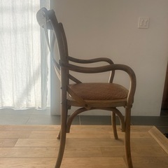 イス　アームチェア　ラタン　アンティークの画像
