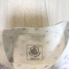 PETIT BATEAU プチバトー 長袖下着 12m/74cm ロンパースの画像