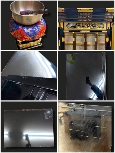 【美品　洗濯済み】真宗大谷派 仏壇 本漆 金粉仕上げ 黒塗り 金具装飾 仏具一式 経机付き ランプ点灯確認済み 大型 収納付き 伝統仏壇 50代