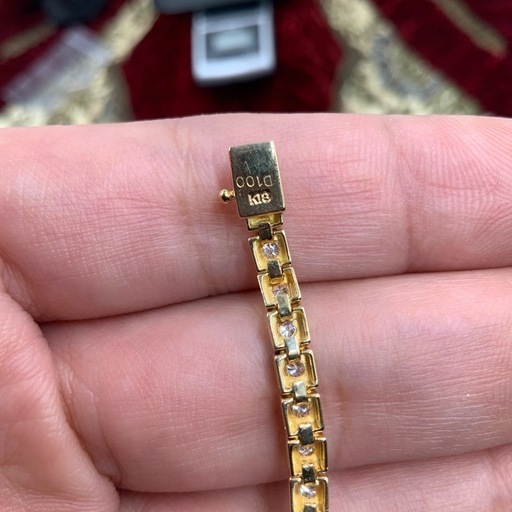 K18 テニスブレスレット　11.4g 1ct 約18.3cm