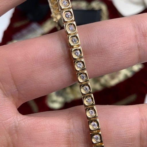 K18 テニスブレスレット　11.4g 1ct 約18.3cm