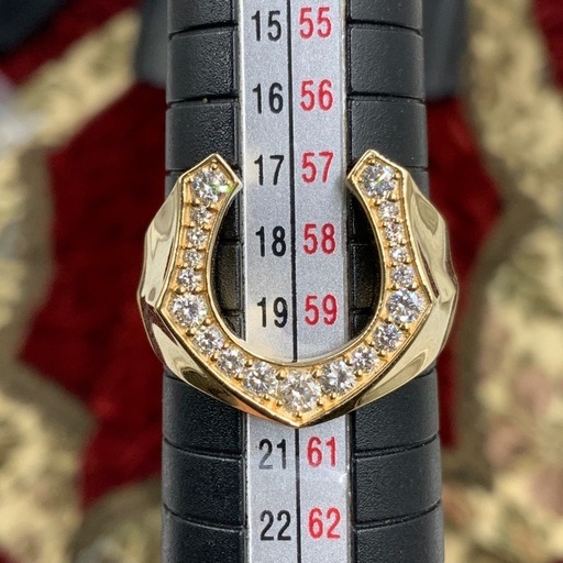 K18 馬蹄　ホースシューリング　0.5ct 7.4g