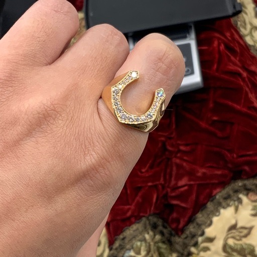 K18 馬蹄　ホースシューリング　0.5ct 7.4g