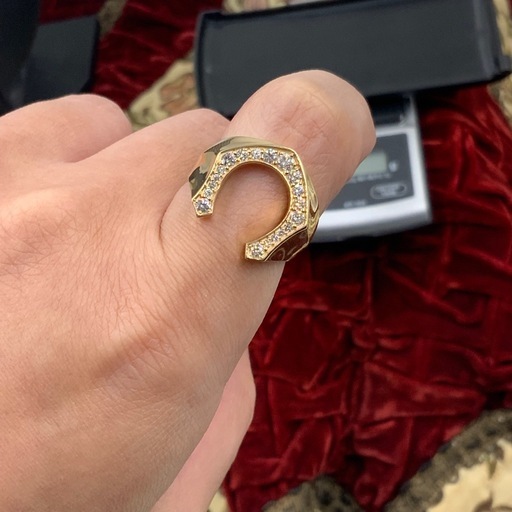 K18 馬蹄　ホースシューリング　0.5ct 7.4g