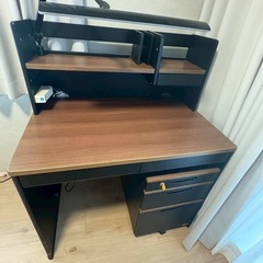 【美品】おしゃれなサイドテーブル付きデスクの画像