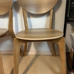 木目イス2脚セットの画像
