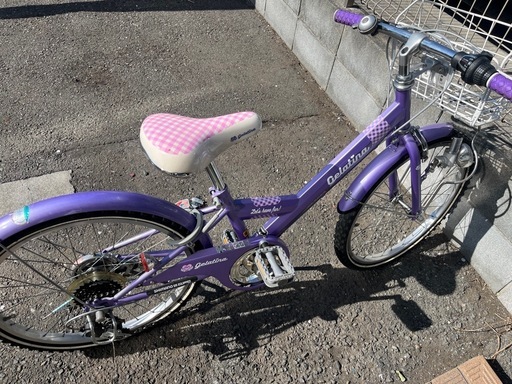 【美品】子供用自転車 ジェラティーナ 22インチ パープル シマノ6段変速