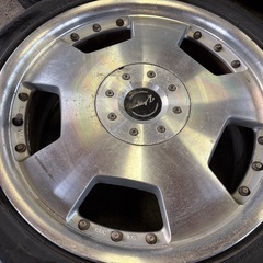 ディッシュ好きに！！ディッシュホイール 旧車 17×7J 114.3マルチ 4H5H+48 DAYTON 215/45R17 4本 夏タイヤ5-6分山 ノアヴォクシーオーリスセレナアコードなどにの画像
