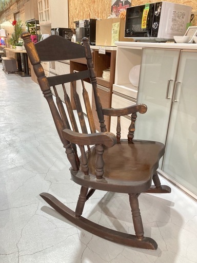 J2★ロッキングチェア★ヴィンテージ W60cm 座面広め 椅子 リビング 書斎 リラックス ゆらぎ インテリア