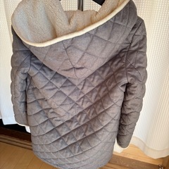 【ハッシュアッシュ】 ロングコート キルティング フード付き 裏ボア グレーの画像