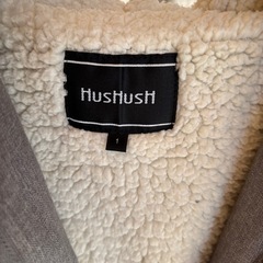 【ハッシュアッシュ】 ロングコート キルティング フード付き 裏ボア グレーの画像