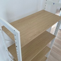 【譲渡済】木製棚板×スチールフレーム 4段ラック／ナチュラル×ホワイトの画像