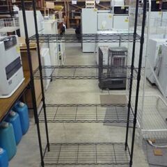 5段 メタルラック 高さ151cm ブラック アジャスター付き スチールラック 収納棚 収納家具 札幌市東区 新道東店の画像