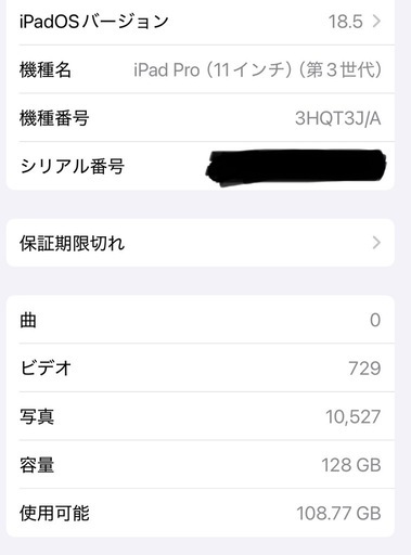 iPad pro11インチ第3世代　M1 
128G