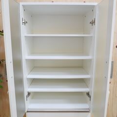 ≪zyt2753ジ限≫ ニトリ ダイニングボード/食器棚 幅60cm 白　　nitori/フォルムN SK1860/ホワイト/カップボード/中古家具/リユースストレージ仙台 080201-02の画像