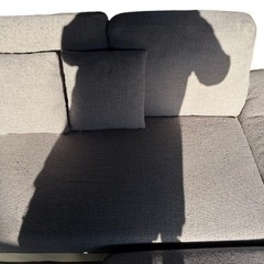 3人掛けL字ソファー、オットマンセットの画像