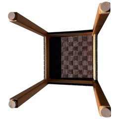 木製 ラウンドスツール ブラウン 丸椅子 35.5cm角 高さ42cm 美品の画像