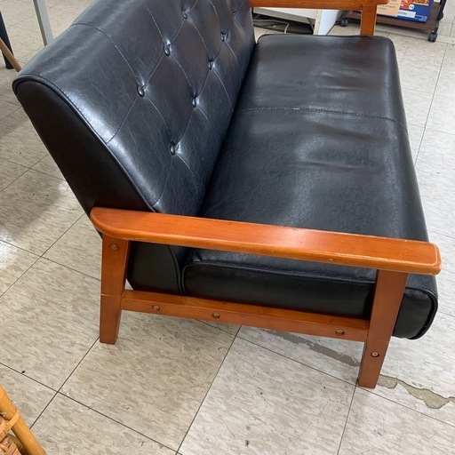 ジモティー割引で最大15％OFF⭐️】レトロソファ黒フレーム茶色 