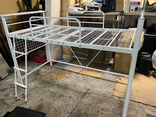 スイデコ ハイベッド SK52-22WH ロフトベッド シングルサイズ パイプ スチール 傷少なく美品！ 中古品  長谷川産業 スイートデコレーション ③