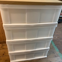収納ボックス　ホワイト　4段の画像