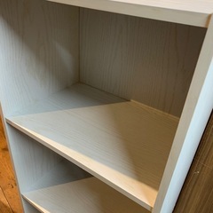木製収納棚　白色　3段の画像