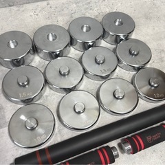お引取り限定 NORTHDEER ノースディア スチール製 可変式ダンベルセット 2.5/5/7.5/10/15/25kg バーベルシャフト付きの画像