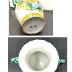 大92  フラワーベース LE SIBILLE  花瓶 陶磁器 高さ約25cm イタリア製　ハンドペイント　壺 花入 の画像