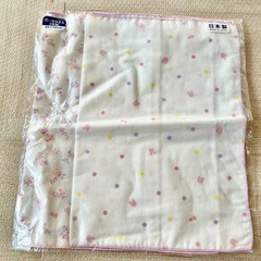 武蔵小杉★新品未開封★出産祝いに◎ホットビスケッツ ガーゼタオル 2枚組 白×ピンクの画像