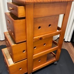 木製４段棚ラック(キャスター付き)の画像