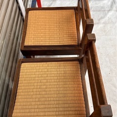 畳椅子 2脚セット 和風 木製 旅館風 座椅子 背もたれ付きの画像