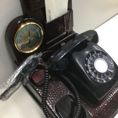 【🍀美品】アンティーク黒電話『オルゴール・温度計付台座』の画像
