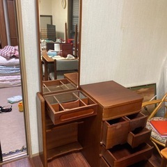 【昭和レトロ木製ドレッサー】鏡台の画像
