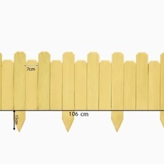 中古天然木製のミニガーデンフェンス6枚セットの画像