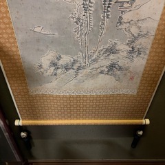 水墨山水図 掛軸の画像