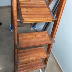 ☆木目幅広踏み台 4段　山善の画像