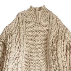 【An MILLE】ドッキングワンピース　ケーブル×レース　異素材　ガーリーの画像