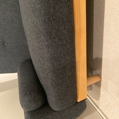 2人掛けソファ　黒　シンプルの画像